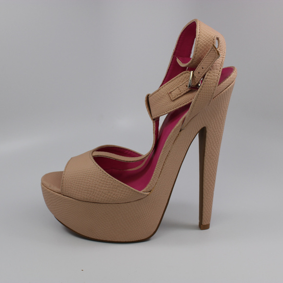 Qupid Shoes - QUPID SNAKE T-STRAP PLATFORM HEEL